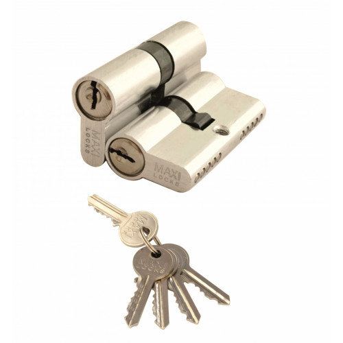 Цилиндр дверной  MAXI Locks ENW70 англ.ключ-ключ PB Полированная латунь