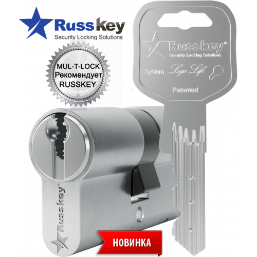 Полуцилиндр RUSSKEY Logo Life (MTL 100) 40мм (30*10мм) 3 ключа , хром 